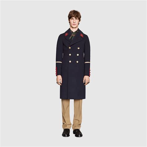 gucci wool coat mens|indigo wool Gucci cashmere coat.